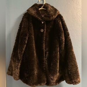 Patagonia Pelage Girls Faux Fur Dressy Black Jacket Shawl Collar Size Medium 10